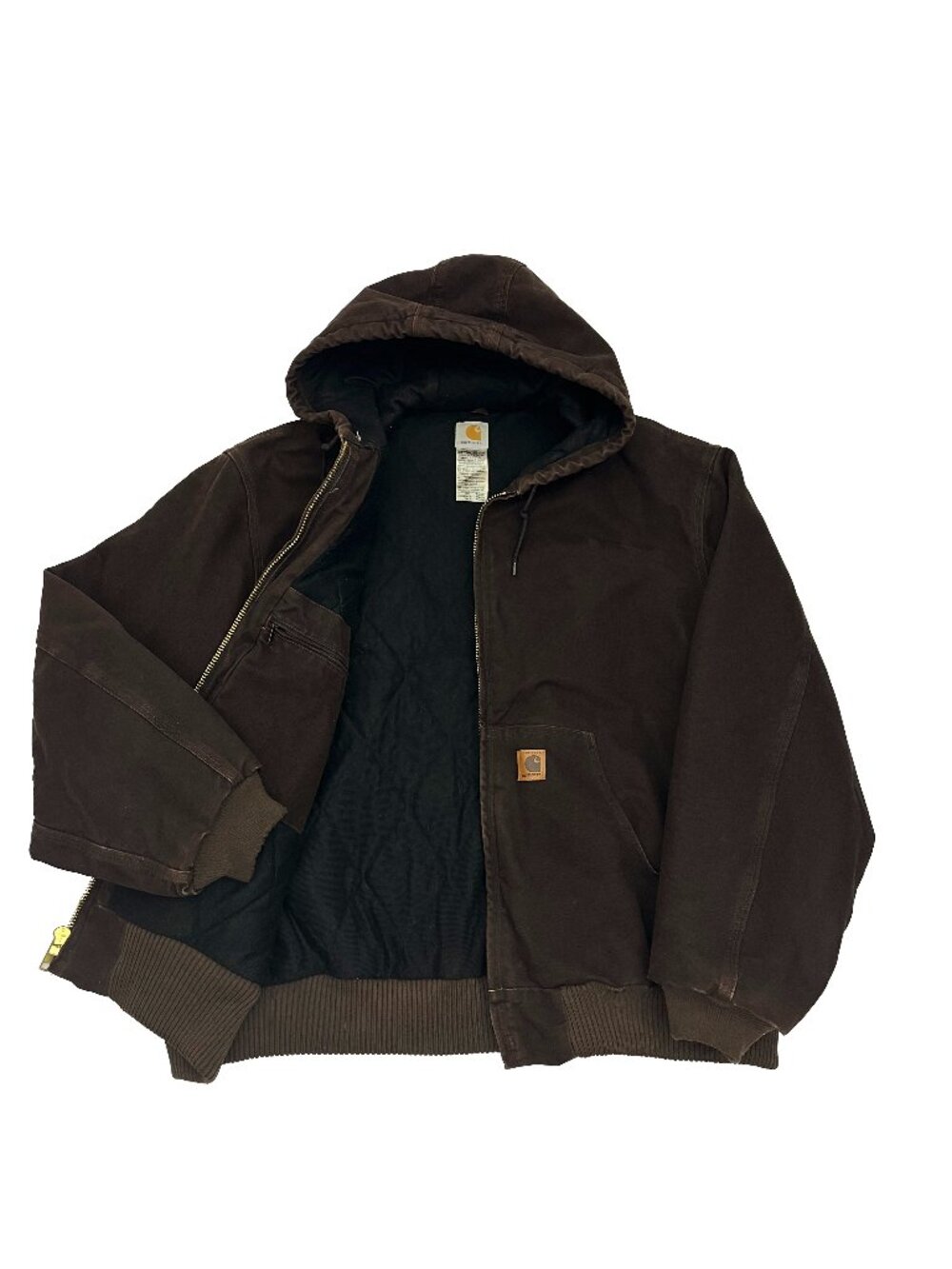 Vintage Carhartt Hooded Jacket J130 DKB Brown Mens 2XL 2X XXL